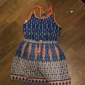blue and orange dress